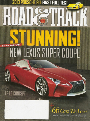 ROAD & TRACK 2012 FEB - AMG BLACK, LF-LC LEXUS, CARRERA S, CORVETTE DAYTONA